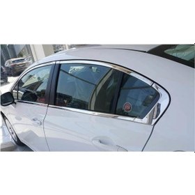 Resim Honda Civic Fb7 için Dur Cam Çerçevesi Kenar Çıtası Krom Tam 