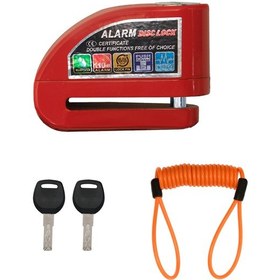 Resim Gp Kompozit Dsk003 Universal Alarmlı Motosiklet Disk Kilidi Kırmızı 