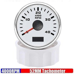 Resim 52mm Su Geçirmez Takometre 3k-8k Rpm Kırmızı Işık Evrensel Uyumlu Benzin/dizel Araç Göstergesi 4000 Rpm Ws. 