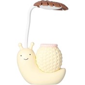 Resim Kalemlikli Led Masa Lambası Karikatür Tutucu Çok Fonksiyonlu Usb Şarjlı Sevimli Masa Lambası Öğrenciler Çocuklar İçin Sarı 