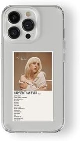 Resim Multitronic iPhone 14 Pro Uyumlu Happier Than Ever Minimalist Tasarım Baskılı Şeffaf Kılıf 