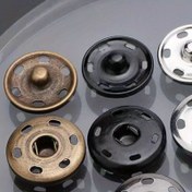Resim Palto ve kıyafetler için 5 adet Metal Görünmez Gizli Çıtçıt Düğme, Retro Tarz El Dikimi Düğme Seti - Siyah ve Bronz 