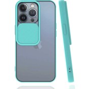 Resim MobaxAksesuar Apple iPhone 13 Pro Kılıf Kamera Kapatmalı Lensi Case Turkuaz 