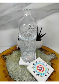 Resim Aron 3 Parça Cam Viski Karaf Seti Beyaz 