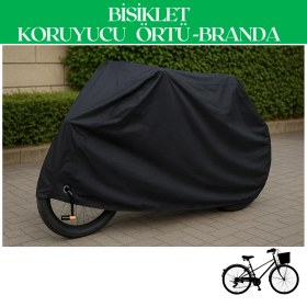 Resim Breen Siyah Kilit Uyumlu Bisiklet Brandası, Bisiklet Koruma Örtüsü, Su ve Toz Geçirmez, 4 Mevsim Koruma 