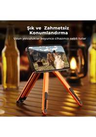 Resim Alüminyum Katlanabilir Laptop Standı Ayarlanabilir Notebook Tablet Yükseltici 10-17.3 Inç Uyumlu Turuncu 