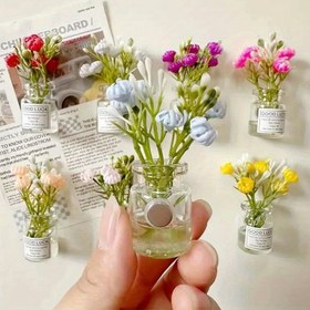 Resim 8'li Sevimli Mini Çiçek Vazo Mıknatısları Seti, Mutfak Dekorasyonu ve Tatil Hediyeleri için Eğlenceli 3D Vazo Buzdolabı Aksesuarları. 