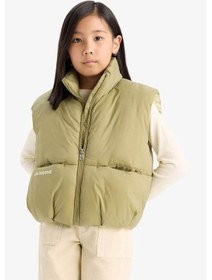 Resim Defacto Fermuarlı Şişme Haki Kız Çocuk Yelek E7683a8/kh462 Haki 