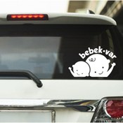 Resim Genel Markalar Bebek Var Tasarımlı Oto Cam özel yeni stickeri Beyaz 20*13 Cm 