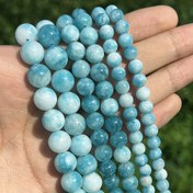Resim 6mm/8mm/10mm Doğal Larimar Taş Boncuklar - Tropikal Okyanus Mavisi-Mor Gradyan, Pürüzsüz Parlak Yüzeyli Ara Boncuklar, Takı Yapımı için, Plaj Düğünü, Günlük ve Resmi Etkinlikler - DIY Kolye, Bileklik, Küpe - Kadın Hediyesi Fikri, El Yapımı Takı Malzemeleri, El Sanatları Tutkunları İçin 