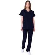 Resim Şensel, Kadın Hastane Takım, V Yaka, Lacivert -48E1145- 