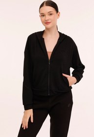 Resim W-YELRO FZ HOODIE 4PR Siyah Kadın Eşofman Üstü 