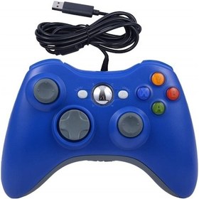 Resim Xbox 360 Konsolu Ve Pc İçin Usb Çift Titreşimli Kablolu Gamepad Mavi 