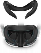 Resim Silicone Face Pad Cover for Meta Quest 3 VR Face Cushion Pad for Meta Quest 3 Accessories (Black) 