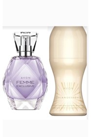 Resim AVON femme Exclusıve 50 ml edp kadın parfümü ve incandessence 50 ml rolon 2 li set 