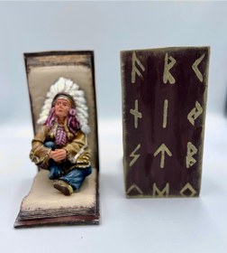 Resim hediye sandalı Dekoratif Kızılderili Figürlü Kitap Tutucu Seti 