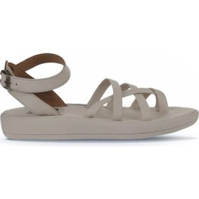 Resim Bueno Shoes Krem Deri Kadın Parmak Arası Sandalet 01WY2315 01WY2315 