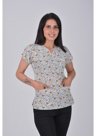 Resim Gri Ayıcık Desenli Likralı Tek Üst Forma 