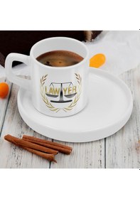 Resim Bk Gift Kişiye Özel Sunum Tabaklı Avukat Tasarımlı Kahve Fincanı-1, Sevgiliye Hediye, Arkadaşa Hediye, Avukata Hediye Kobitmeyen137765 Bk Gift 