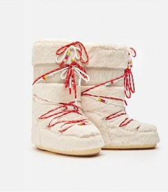 Resim Moon Boot Icon Faux Fur Beads Kadın Bot 80d1408990 Krem 