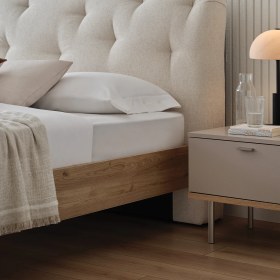 Resim Enza Home Cante Başlıklı Karyola 2'li Set - Krem 