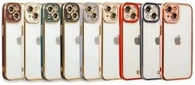 Resim Apple iPhone SE 2020 Kılıf Kamera Lens Korumalı Kenarları Uyumlu Gold Arkası Şeffaf Silikon 