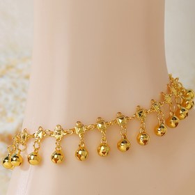 Resim Kadınlar için Vintage Boho Çanlı Bileklik, 18K Altın Kaplamalı Bakır, Ayarlanabilir Zincir, Mozaiksiz, Partiler ve Tatiller için Çok Yönlü - 1 ADET 