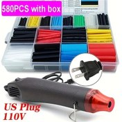 Resim Chuangyinshop 580 Parça Isıl Rüçhanlı Tüp Takımı 300w Sıcak Hava Tabancası 110v Us Plug 