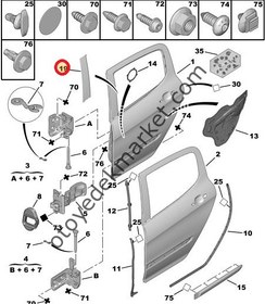 Resim PEUGEOT 308 (2008-2013) SOL ARKA KAPI SÜS BANDI 