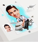 Resim Bk Gift Kişiye Özel Bay Kaptan Pilot Karikatür 240 Parça A3 Puzzle - 1 