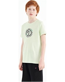 Resim Tommylife Tommy Life Açık Yeşil Nakış İşleme Detaylı O Yaka Standart Kalıp Erkek Çocuk T-shirt - 11115 AÇIK YEŞİL 