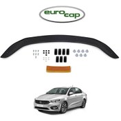 Resim Eurocap Fiat Egea Ön Kaput Koruma Rüzgarlığı 3 Mm Akrilik Abs Parlak Siyah Deflektör 2015- 