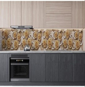 Resim Mutfak Tezgah Arası Folyo Fayans Kaplama Folyosu Golden Rose 