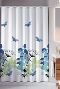 Resim Tropikhome Çiçek Desen Duş Perde Tek Kanat Banyo Perdesi, Küf Tutmaz Banyo Perdesi 180x200 Duş Perdesi 