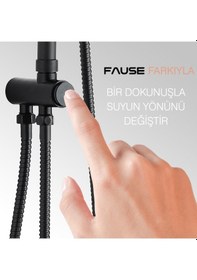 Resim Fause Teleskopik Kolonlu Tepe Duş Seti 3 Fonk. Siyah Kds121-2b Siyah 