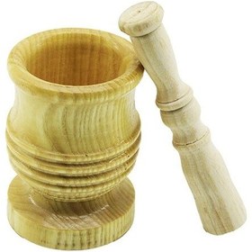 Resim Luz&pos Orta Boy Lüx Ahşap Havan Sarımsak Dövecek Ç: 7.3cm--d: 6.5cm--y: 10.5cm Fileli Ambalaj Çok Renkli 