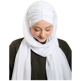 Resim Hürrem Bone Beyaz Pratik Hazır Geçmeli Bone Şal Şifon Drapeli 2507 42 beyaz 