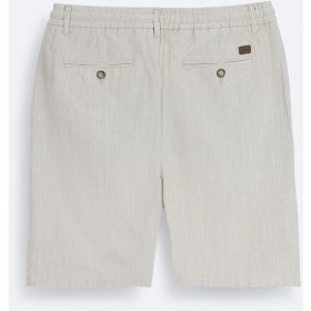 Resim AVVA Erkek Bej Beli Lastikli Keten Karışımlı Relaxed Fit Şort B003731 