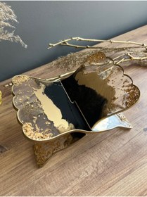 Resim Sultan Tasarım Masa Üstü Özel Tasarım Altın Varaklı Epoksi Kuranı Kerim Rahlesi 