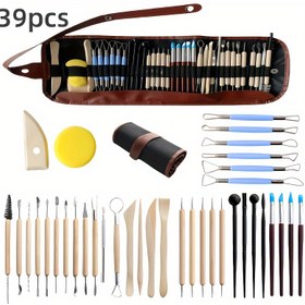 Resim Seramik Araçları 39 Parça Seti Kazıma Polimer Kil Taş Plastik Kil Elmas Kalem DIY El Aletleri 