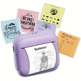 Resim Taşınabilir Mini Yazıcı Seti, IOS ve Android Cihazlarla Uyumlu Termal Kağıt Yazıcılı, Fotoğraf Etiketleri, Notlar, Hataları Düzeltme ve Anime Grafikleri için İdeal Anında Baskı 