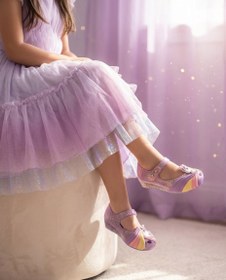 Resim Mini Melissa Ultragirl Unicorn Simli Lila Kız Çocuk Babet Ayakkabısı | 22-30 Numara | İkonik Kokulu 