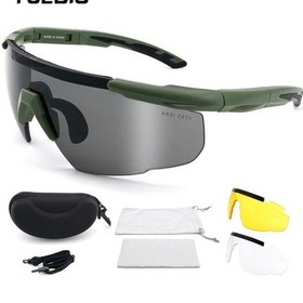 Resim Willowhaven Yuedıo Tr90 Yeşil Spor Gözlükleri 3 Değiştirilebilir Lens Kalın Çerçeve Ayarlanabilir 