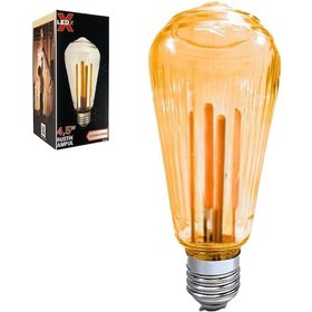 Resim Ayt Ledx St-64 Kırılmaz Gövde 4,5 Watt Çizgili Rustik Ampul Dekoratif Lamba Aytınlatma 