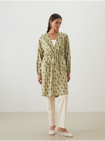 Resim LC Waikiki LCW Modest Şal Yaka Desenli Oversize Kadın Kimono 