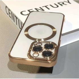 Resim Fibaks iPhone 11 Pro Max Kılıf Kamera Lens Korumalı Şeffaf Renkli Logo Gösteren Parlak Kapak Gold 