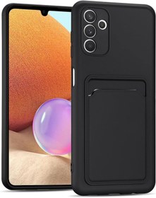 Resim Kipgsm Samsung Galaxy A13 İçin Kılıf Kamera Korumalı Kartlıklı Yumuşak Kadife Slikon Kartvizit Kapak 