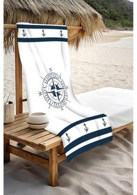 Resim Dijital Baskı Plaj Deniz Havlusu Pusula Desenli Peştamal Hvl0006 Renkli 