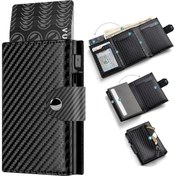 Resim EMPECINADO Erkekler için RFID Engellemeli Cüzdan, Otomatik Açık Kart Yuvası ve Nakit Bölmesi - İnce Minimalist Metal Fermuarlı Çanta, 10-15 Şeffaf Kapaklı Katlanabilir Tek Dokunuşla Erişimli Para Saklama Alanı, 50+ Banknot Depolamalık Altın Tonlu Donan, 3D Kimlik Penceresi ile Kolay Taahhüt & Kayış Bağlamalarıyangiliz (Siyahl) – Her Günlük 5 yıl öncesine kadar erişimi ols 