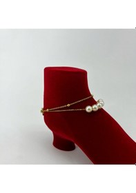 Resim İncili Çelik Halhal Sarı 